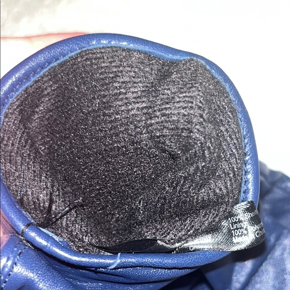Karen Millen Navy Blue Leather Gloves - Picture 5 of 8